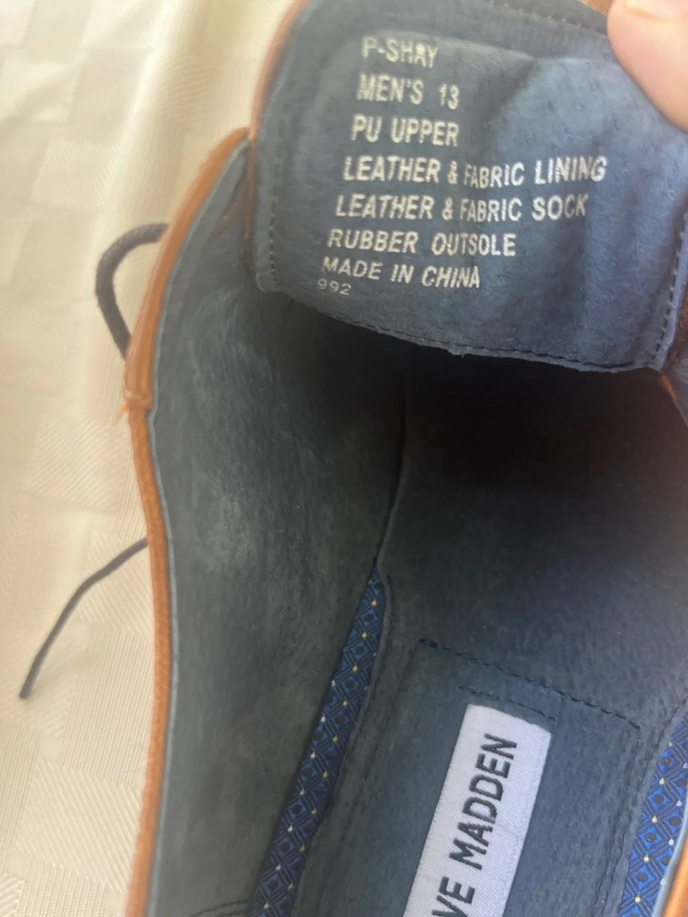 Steve Madden Men's Tan Leather Derby Shoes size 13